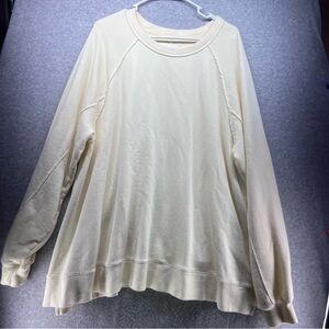 aerie Cream Relaxed Raglan Crewneck Sweatshirt